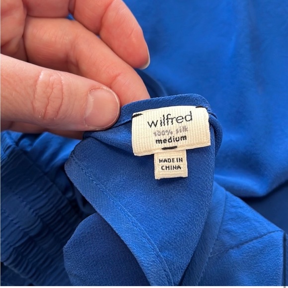 100% Silk Colbalt Blue Wilfred Romper from Aritizia - Picture 5 of 10